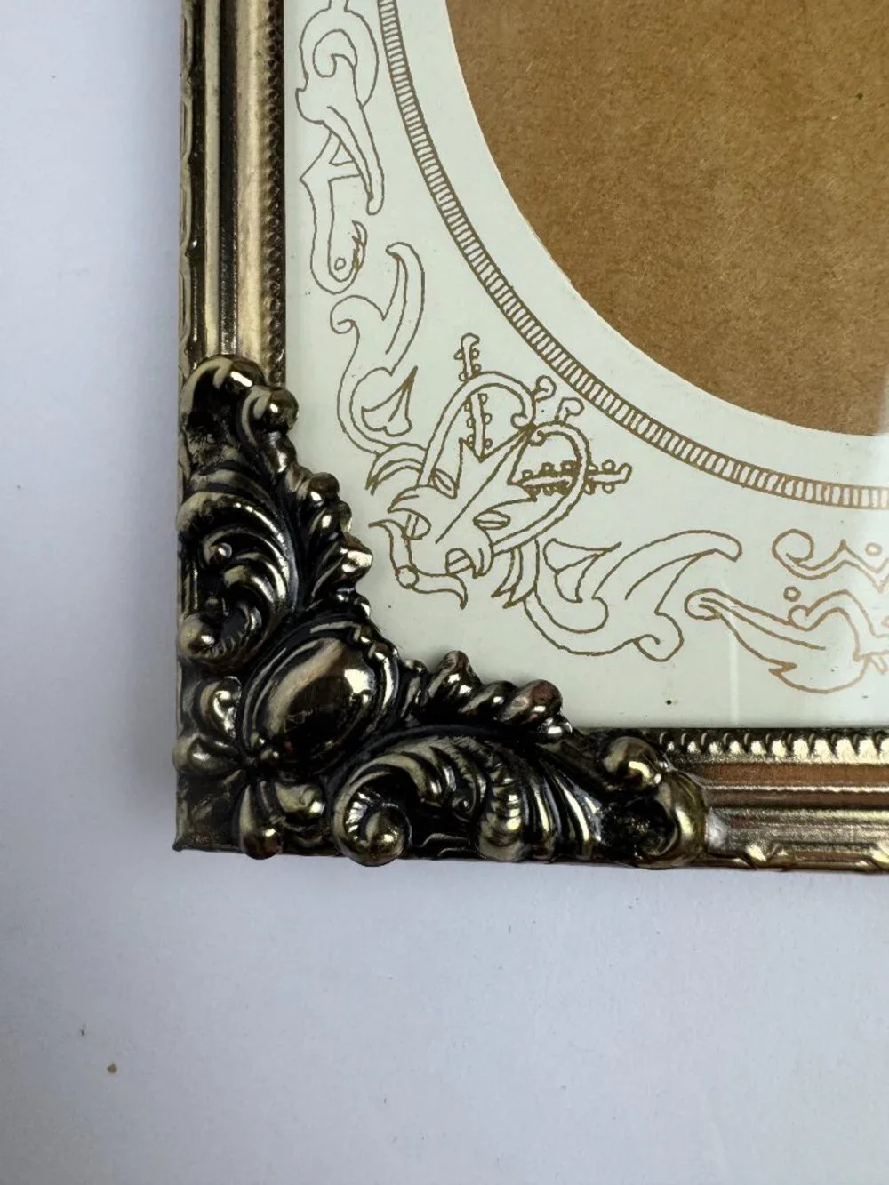 Vintage Antique French Oval Double Picture Frame Ornate Baroque Victorian Style